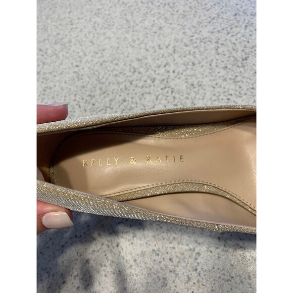 Womens Kelly & Katie gold sparkle heels 6 - Picture 10 of 10
